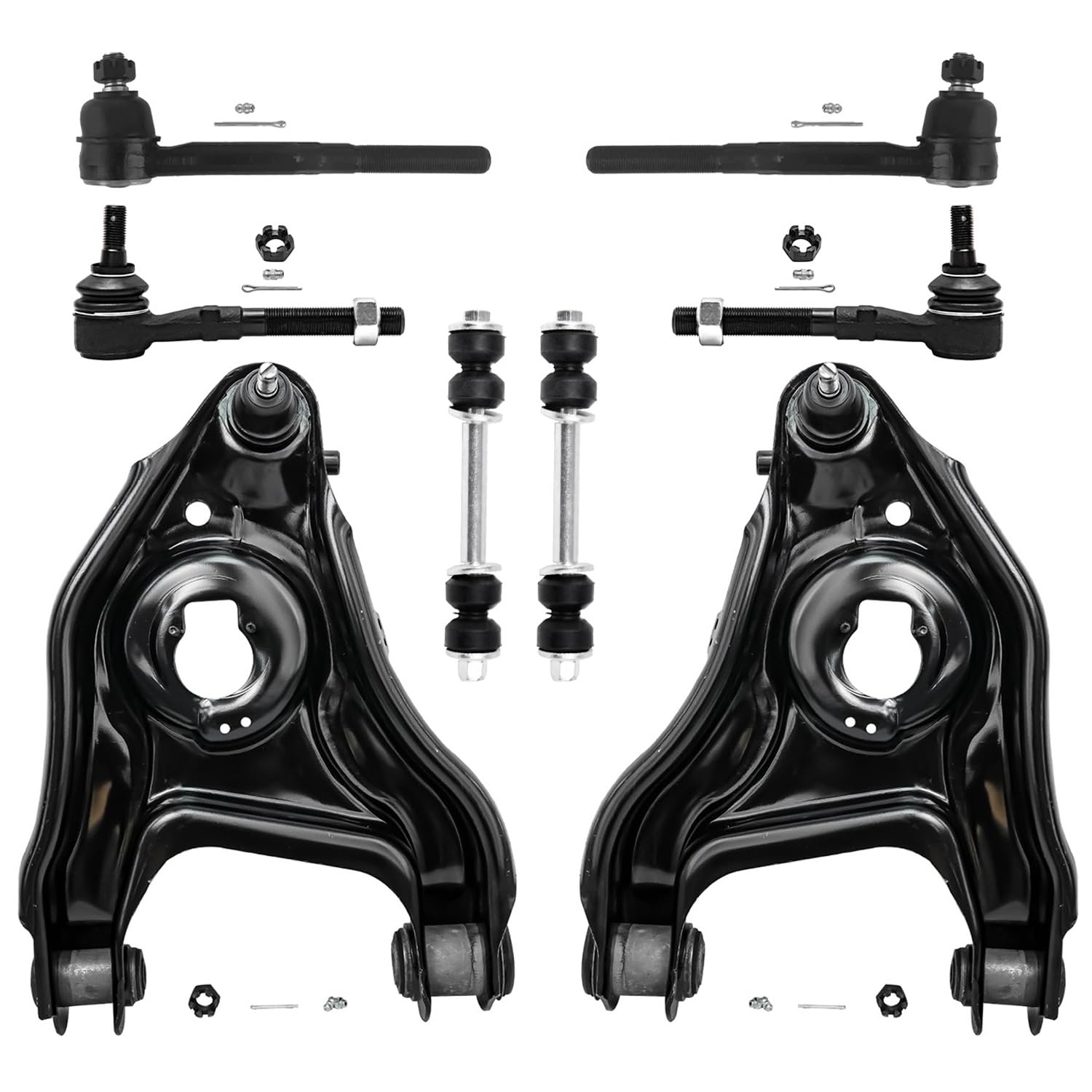 Detroit Axle - New 8-Piece Front Suspension Kit fits 2WD ONLY - (2) Front Lower Suspension Control Arms & Ball Joints, (2) Front